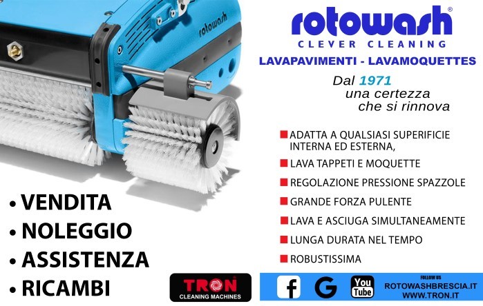 <p>Rotowash è l'unica lavapavimneti in grado di pulire in profondità pavimenti antitrauma di palestre e Cross Fit R </p>